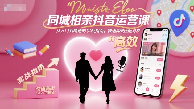同城相亲抖音运营课，从入门到精通的实战指南，快速高效匹配对象-小鹏项目网