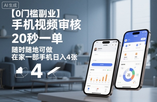 【0门槛副业】手机视频审核，20秒一单，随时随地可做，在家一部手机日入4张【揭秘】-小鹏项目网