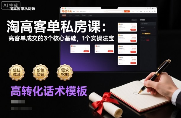 淘高客单私房课：高客单成交的3个核心基础，1个实操法宝-小鹏项目网