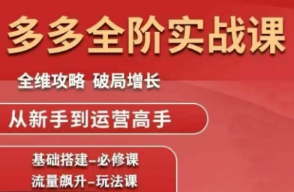 大炮·拼多多全阶实战课程(更新10月)-小鹏项目网