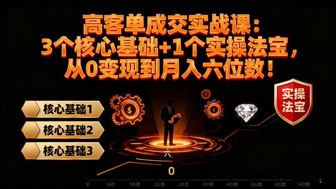 高 客单成交实战课：3个核心基础+1个实操法宝，从0变现到月入六位数！-小鹏项目网