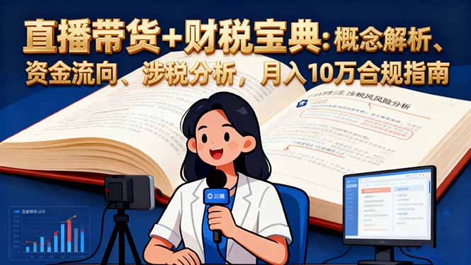 直播带货+财税宝典：概念解析、资金流向、涉税分析，月入10万合规指南-小鹏项目网