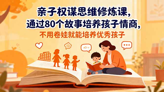 亲子权谋思维修炼课，通过80个故事培养孩子情商,不用卷娃就能培养优秀孩子-小鹏项目网