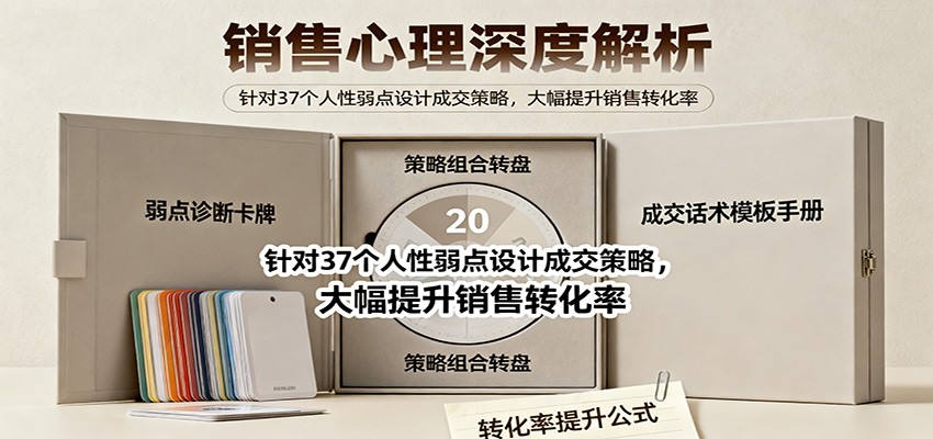 销售心理深度解析：针对37个人性弱点设计成交策略，大幅提升销售转化率！-小鹏项目网