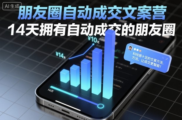 朋友圈自动成交文案营，14天拥有自动成交的朋友圈-小鹏项目网