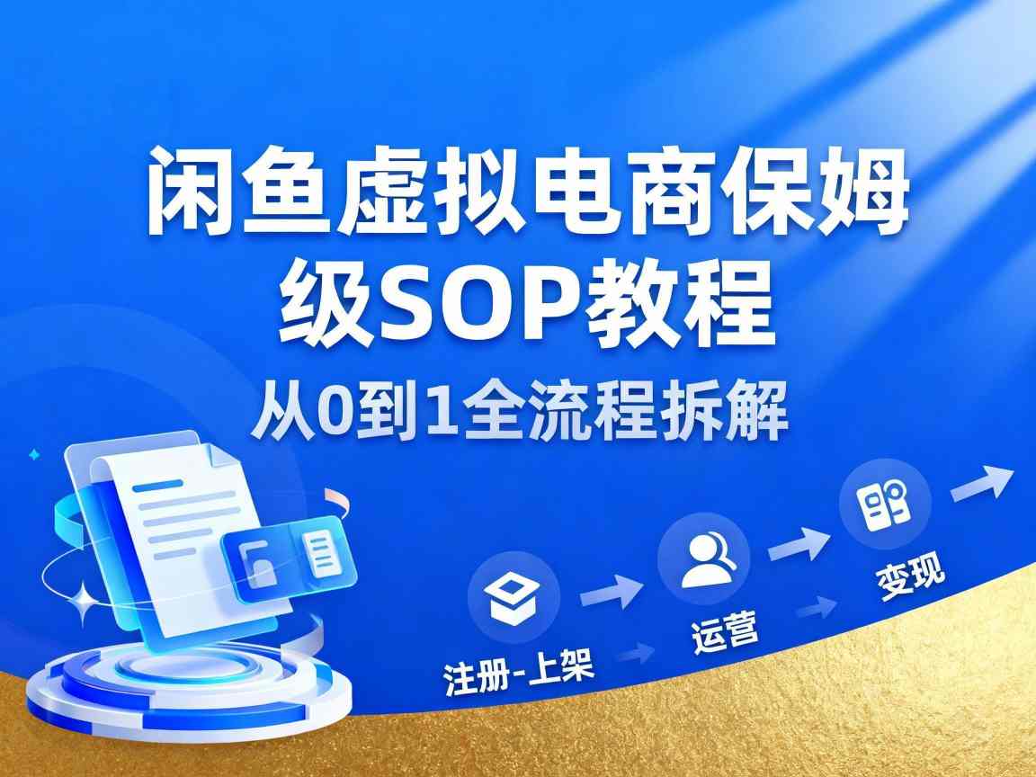 闲鱼虚拟电商，月入轻松过1W，保姆级SOP教程-小鹏项目网