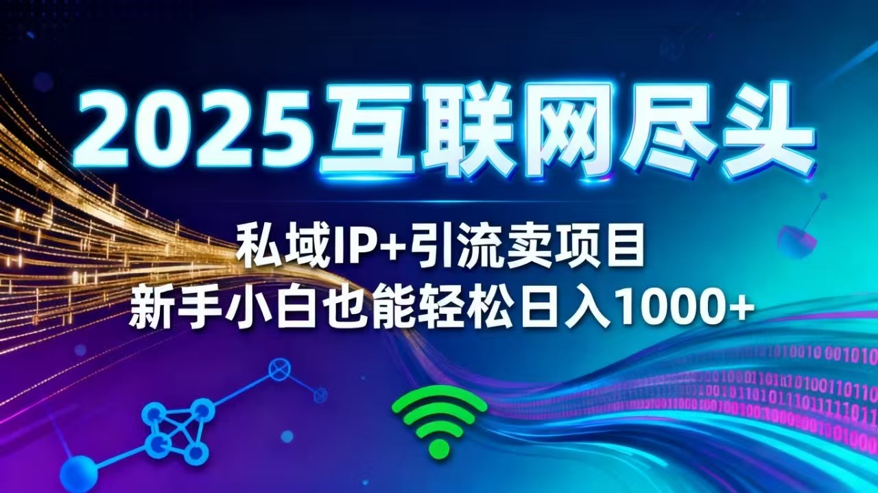2025网创尽头王炸项目！私域 IP + 精准引流，新手小白在家躺赚日入 1000+-小鹏项目网