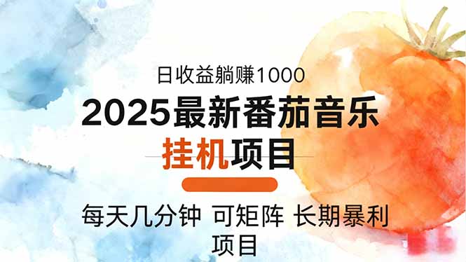 2025年最新番茄音乐人挂机项目，每天几分钟，月入1000＋，可矩阵，一台…-小鹏项目网