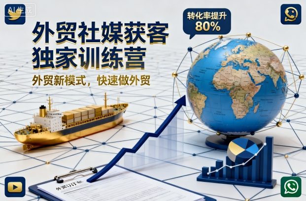 外贸社媒获客独家训练营，外贸新模式，快速做外贸(更新)-小鹏项目网