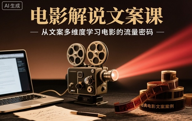 电影解说文案课，从文案多维度学习电影的流量密码-小鹏项目网