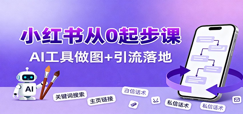 小红书引流从0起步，养号、内容发布、运营、AI工具做图，引流落地-小鹏项目网