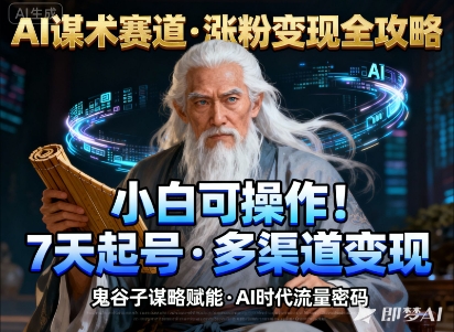 AI谋术赛道，涨粉快速，变现方式多样，小白可操作-小鹏项目网