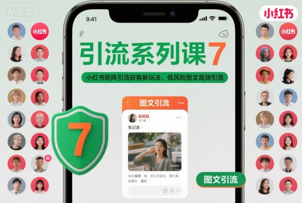 引流系列课7，小红书矩阵引流获客新玩法，低风险图文高效引流-小鹏项目网