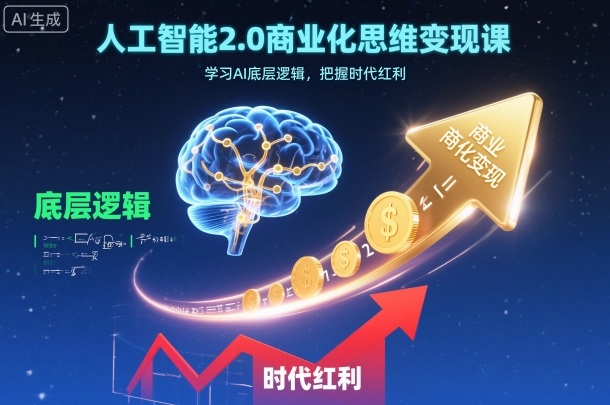 人工智能2.0商业化思维变现课，学习AI底层逻辑，把握时代红利-小鹏项目网