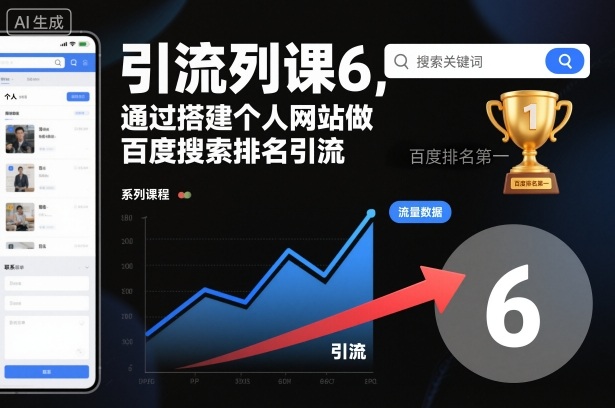 引流系列课6，通过搭建个人网站做百度搜索排名引流-小鹏项目网