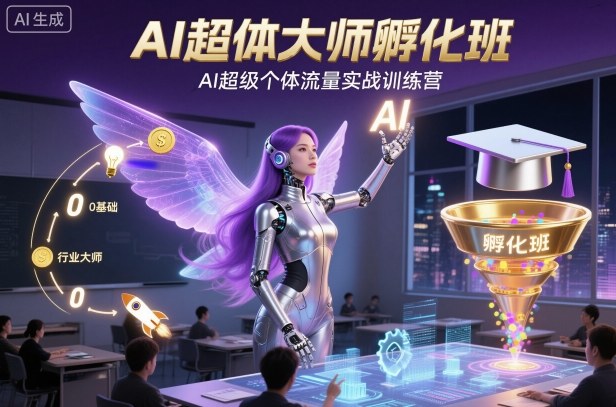 AI超体大师孵化班，AI超级个体流量实战训练营-小鹏项目网