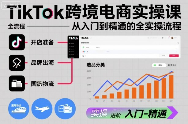 TikTok跨境电商实操课，从入门到精通的全实操流程-小鹏项目网