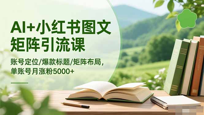 AI+小红书图文矩阵引流课：账号定位/爆款标题/矩阵布局/单账号月涨粉5000+-小鹏项目网