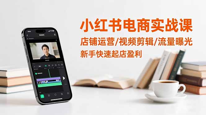 小红书电商实战课：店铺运营/视频剪辑/流量曝光，新手快速起店盈利-小鹏项目网