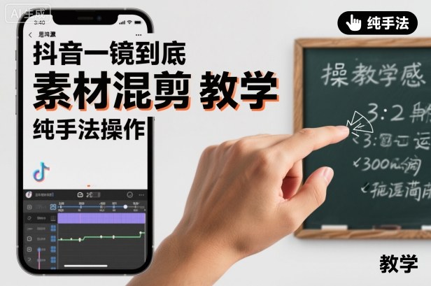 抖音一镜到底素材混剪教学，纯手法操作-小鹏项目网