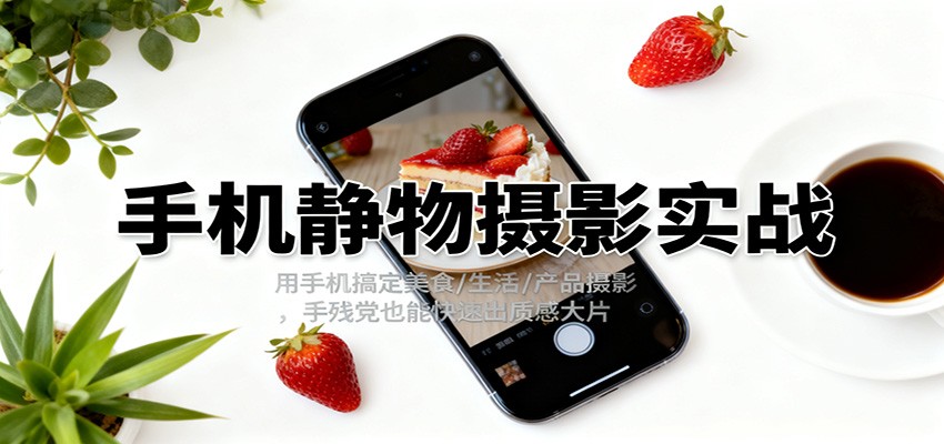 手机静物摄影实战，用手机搞定美食/生活/产品摄影，手残党也能快速出质感大片-小鹏项目网