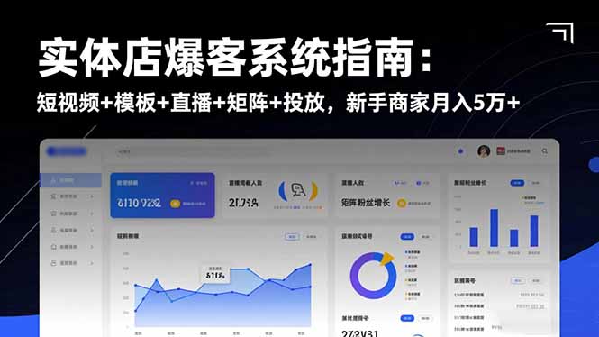 实体店爆客系统指南：短视频+模板+直播+矩阵+投放，新手商家月入5万+-小鹏项目网
