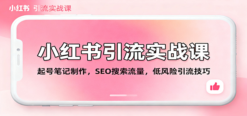 小红书引流实战课：起号笔记制作，SEO搜索流量，低风险引流技巧-小鹏项目网