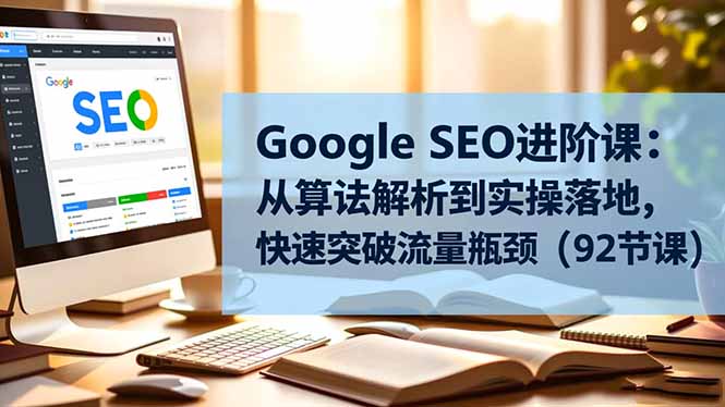 Google SEO进阶课：从算法解析到实操落地，快速突破流量瓶颈(92节课-小鹏项目网