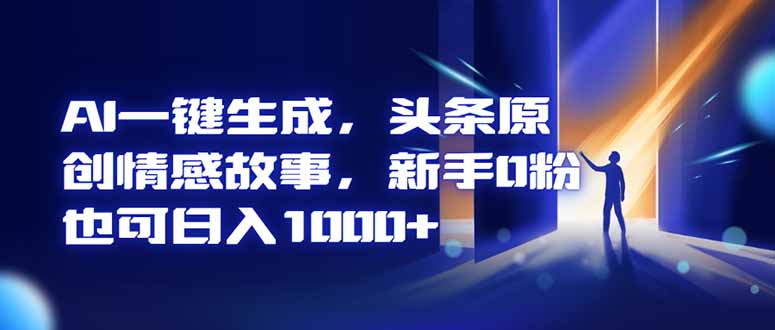 AI一键生成，头条原创情感故事，新手0粉也可日入1000+-小鹏项目网