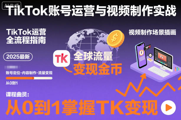 2025最新TikTok账号运营与视频制作实战全流程，从0到1掌握TK变现(含11月最新TK搬运技术)-小鹏项目网