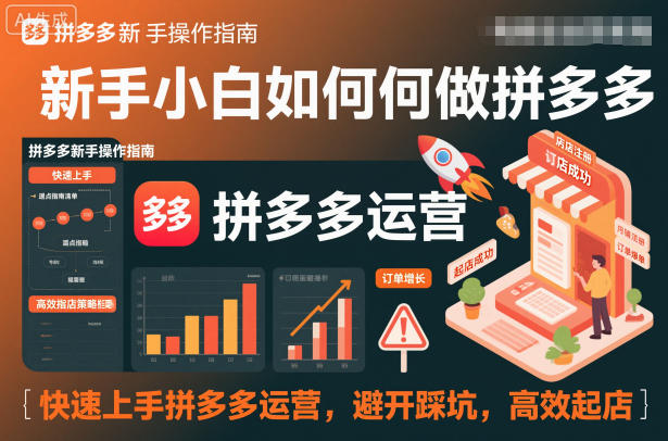 新手小白如何做拼多多，快速上手拼多多运营，避开踩坑，高效起店-小鹏项目网