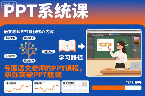 PPT系统课，专属语文老师的PPT课程，帮你突破PPT瓶颈-小鹏项目网