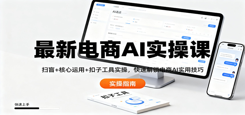 最新电商AI实操课：扫盲+核心运用+扣子工具实操，快速解锁电商AI实用技巧-小鹏项目网