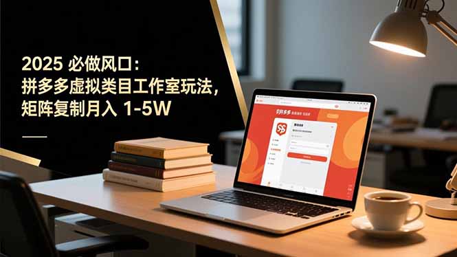2025 必做风口：拼多多虚拟类目工作室玩法，矩阵复制月入 1-5W-小鹏项目网