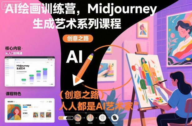 AI绘画训练营，Midjourney生成艺术系列课程，人人都是AI艺术家-小鹏项目网