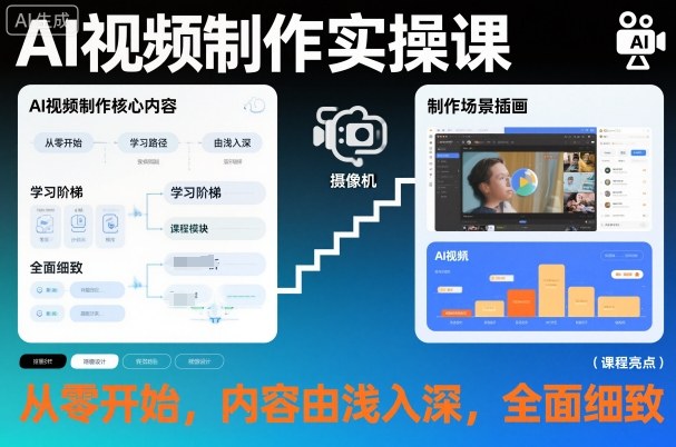 AI视频制作实操课，从零开始，内容由浅入深，全面细致-小鹏项目网