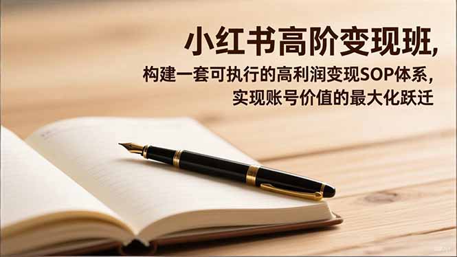 小红书高阶变现班，构建一套可执行的高利润变现SOP体系，实现账号价值的最大化跃迁-小鹏项目网