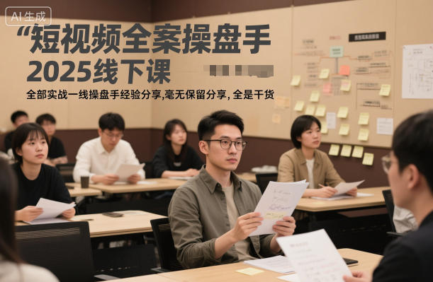 短视频全案操盘手2025线下课，全部实战一线操盘手经验分享，毫无保留分享，全是干货-小鹏项目网