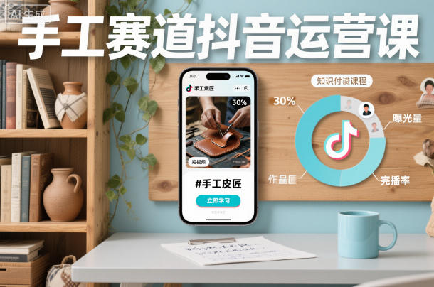 手工赛道抖音运营课，手工赛道流量运营-小鹏项目网
