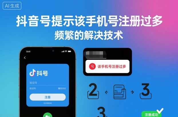 抖音号提示该手机号注册过多，频繁的解决技术-小鹏项目网