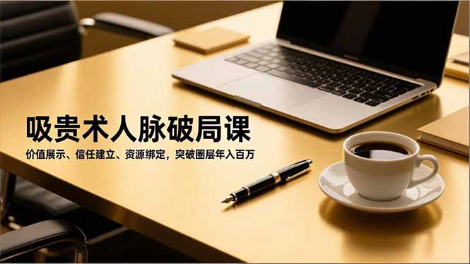 吸贵术人脉破局课，价值展示、信任建立、资源绑定，突破圈层年入百万-小鹏项目网