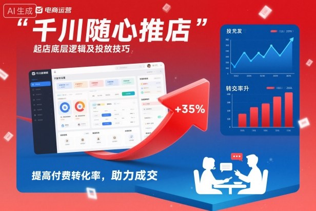 千川随心推起店底层逻辑及投放技巧，提高付费转化率，助力成交-小鹏项目网