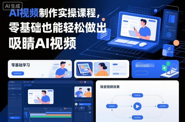 AI视频制作实操课程，零基础也能轻松做出吸睛AI视频-小鹏项目网