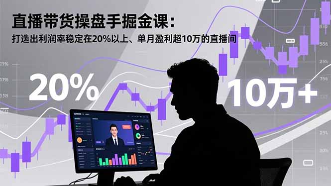 直播带货操盘手掘金课：打造出利润率稳定在20%以上、单月盈利超10万的直播间-小鹏项目网