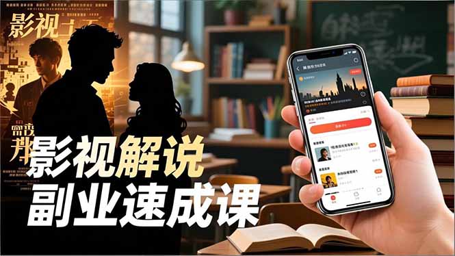 Tk影视解说副业速成课，软件安装、全流程实操、爆款预设，新手两周变现-小鹏项目网