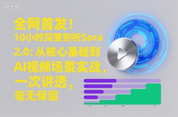 全网首发！10小时深度剖析Sora 2.0：从核心基础到AI视频场景实战，一次讲透，毫无保留-小鹏项目网