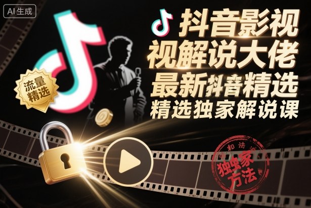 抖音影视解说大佬最新抖音进精选和独家方法，精选独家解说课(更新11月)-小鹏项目网
