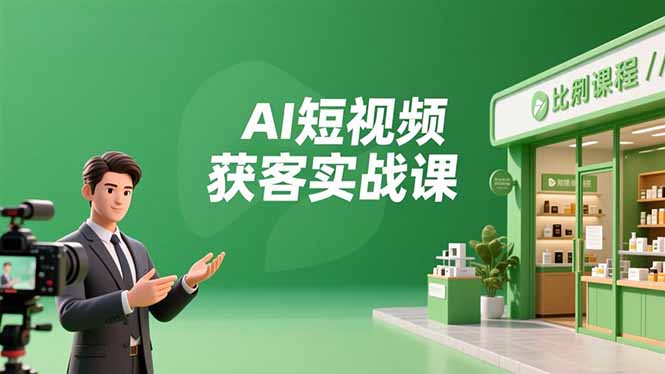 AI短视频获客实战课，数字人创作、实体行业应用、精准引流，30天获取客源月入6万+-小鹏项目网