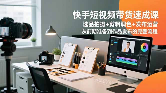 快手短视频带货速成课，选品拍摄+剪辑调色+发布运营，从前期准备到作品发布的完整流程-小鹏项目网