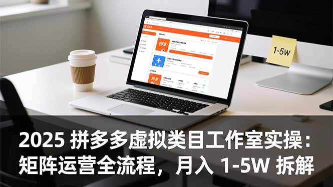 2025 拼多多虚拟类目工作室实操：矩阵运营全流程，月入 1-5W 拆解-小鹏项目网